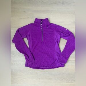 Nike Women's Purple Long-Sleeve running Pullover with Reflective Accents